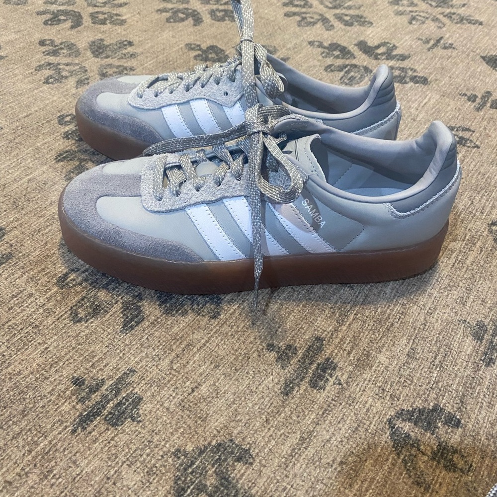 Adidas Gray and White Samba Sneakers NIB